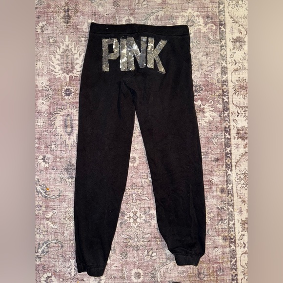 PINK Victoria's Secret Women’s Black Sequin Sweatpants - Picture 1 of 4
